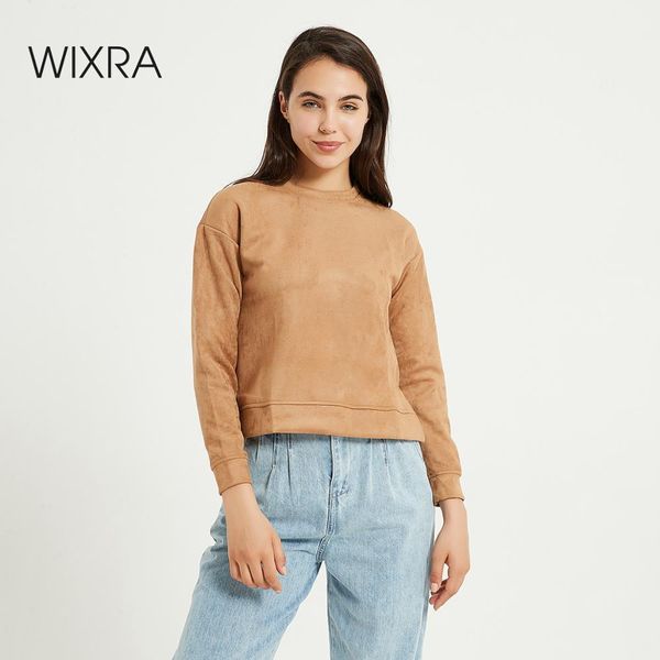 wixra women basic sweatshirts femme o-neck long sleeve autumn spring casual suede streetwear pullovers 201014, Black
wixra women basic sweatshirts femme o-neck long sleeve autumn spring casual suede streetwear pullovers 201014, Black