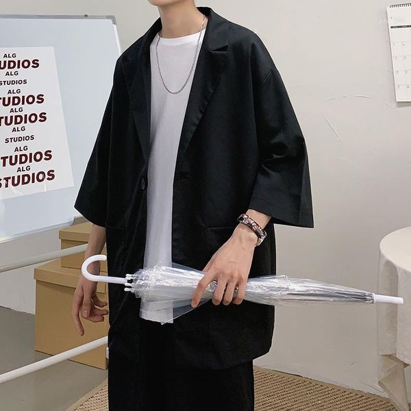 men's suits & blazers one button summer half sleeve mens casual blazer jacket japan streetwear suit oversized loose fit men clothing xx, White;black
men's suits & blazers one button summer half sleeve mens casual blazer jacket japan streetwear suit oversized loose fit men clothing xx, White;black