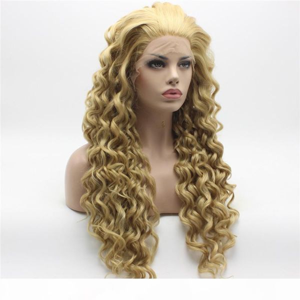 iwona hair curly long three tone honey blonde mix wig 18#613 16 27hy half hand tied heat resistant synthetic lace front wig, Black
iwona hair curly long three tone honey blonde mix wig 18#613 16 27hy half hand tied heat resistant synthetic lace front wig, Black