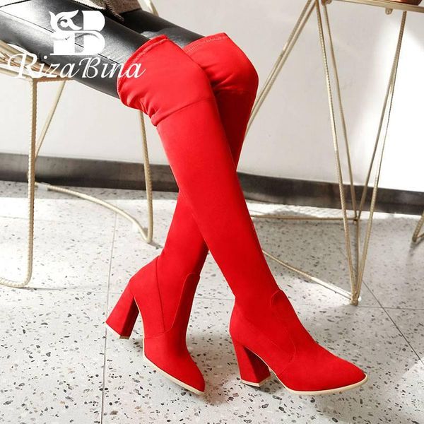 rizabina women office new arrival stretch boots over the knee boots for women square heels winter long footwear size 34-43, Black
rizabina women office new arrival stretch boots over the knee boots for women square heels winter long footwear size 34-43, Black