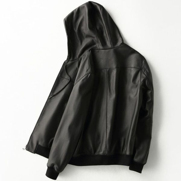 hooded coat real sheepskin bomber genuine jacket men motorcycle leather jackets coats chaqueta cuero hombre kfs22m0281, Black
hooded coat real sheepskin bomber genuine jacket men motorcycle leather jackets coats chaqueta cuero hombre kfs22m0281, Black