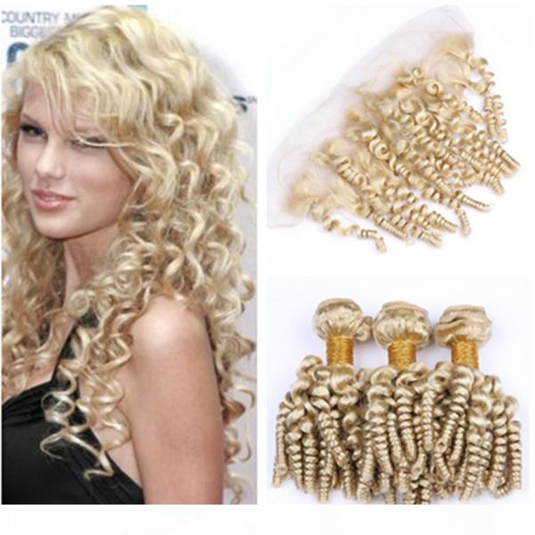 #613 blonde russian human hair aunty funmi bundles deals 3pcs with frontal bouncy curly blonde hair weaves with 13x4 lace frontal closure, Black;brown
#613 blonde russian human hair aunty funmi bundles deals 3pcs with frontal bouncy curly blonde hair weaves with 13x4 lace frontal closure, Black;brown