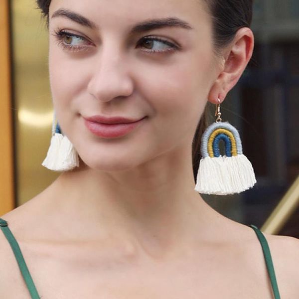 bohemian cotton tassel earrings colorful fringed drop dangle thick earring for women 2020 rainbow shape ethnic jewelry, Silver
bohemian cotton tassel earrings colorful fringed drop dangle thick earring for women 2020 rainbow shape ethnic jewelry, Silver