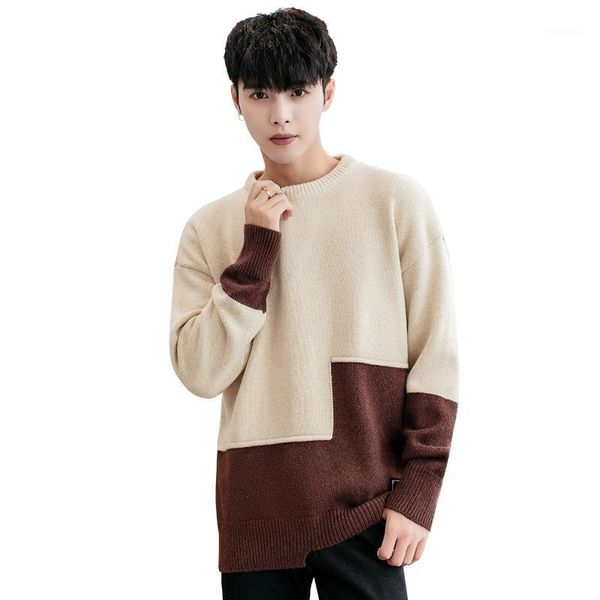 men's sweaters casual men long sleeve pullover sweater o-neck patchwork boys wool 2021 winter slim thick knit wear1, White;black
men's sweaters casual men long sleeve pullover sweater o-neck patchwork boys wool 2021 winter slim thick knit wear1, White;black