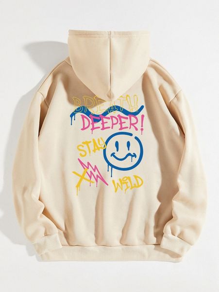 letter & expression print kangaroo pocket drawstring thermal hoodie a9aj#, White;black
letter & expression print kangaroo pocket drawstring thermal hoodie a9aj#, White;black