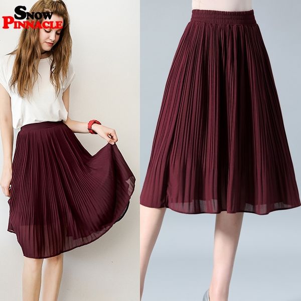 snow pinnacle women chiffon skirt summer thin solid pleated skirts womens saias midi faldas vintage women midi skirt 1014, Black
snow pinnacle women chiffon skirt summer thin solid pleated skirts womens saias midi faldas vintage women midi skirt 1014, Black