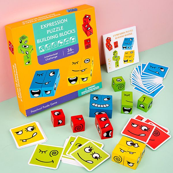 wooden montessori expression puzzles toy building block face changing logical thinking training children's early education toy 1020
wooden montessori expression puzzles toy building block face changing logical thinking training children's early education toy 1020