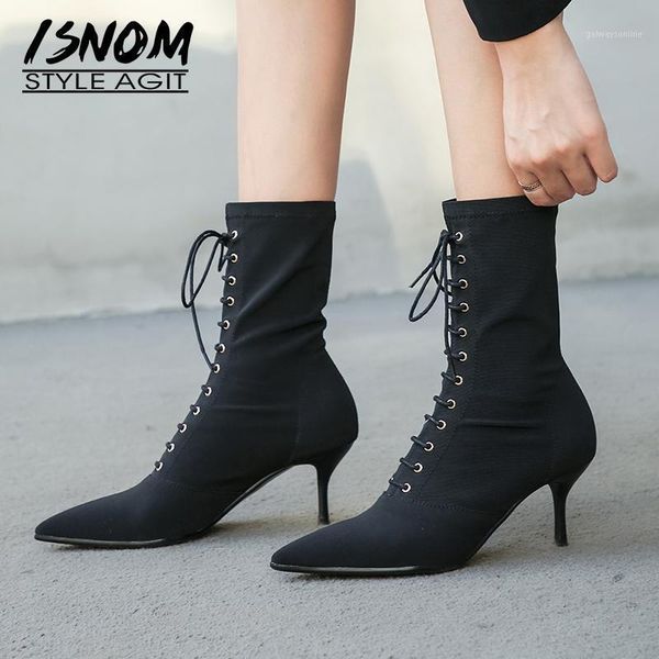 boots isnom stretch cloth ankle women high heels boot pointed toe shoes female fashion party cross tied ladies autumn 20211, Black
boots isnom stretch cloth ankle women high heels boot pointed toe shoes female fashion party cross tied ladies autumn 20211, Black