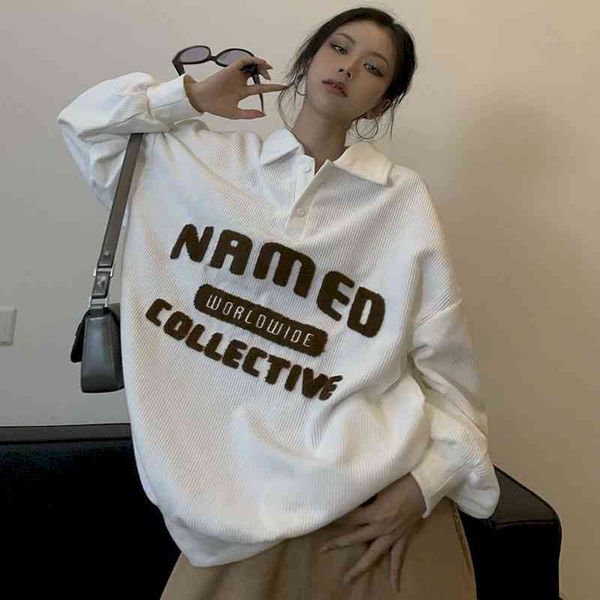 hoodie pullover zipper polo collar sweatshirt women oversized long sleeve autumn towel embroidered letters loose female clothes, Black
hoodie pullover zipper polo collar sweatshirt women oversized long sleeve autumn towel embroidered letters loose female clothes, Black