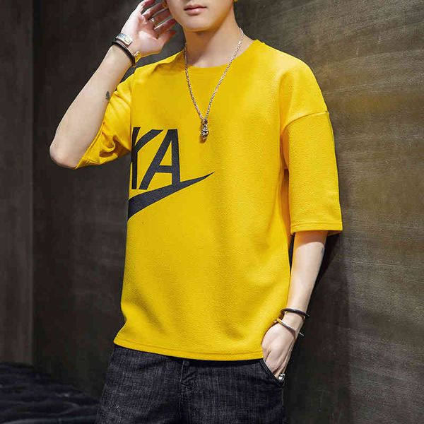 men's t shirt 2021 summer short sleeve t-shirt trendy round neck half printed, White;black
men's t shirt 2021 summer short sleeve t-shirt trendy round neck half printed, White;black
