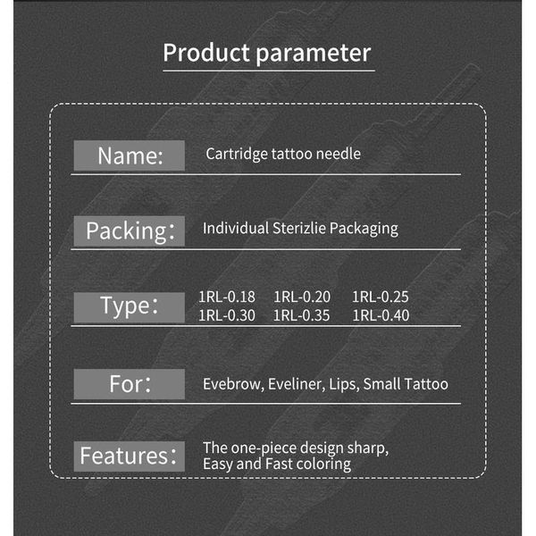100pcs disposable permanent makeup tattoo needles 1rl sterilized eyebrow pmu cartridge needles for 600d-g jllzay
100pcs disposable permanent makeup tattoo needles 1rl sterilized eyebrow pmu cartridge needles for 600d-g jllzay