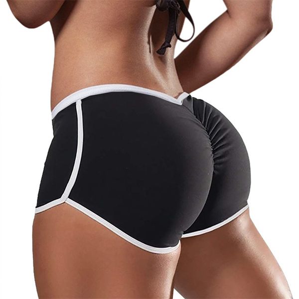 women sport shorts elasticated seamless fitness leggings push up training tights short, White;black
women sport shorts elasticated seamless fitness leggings push up training tights short, White;black