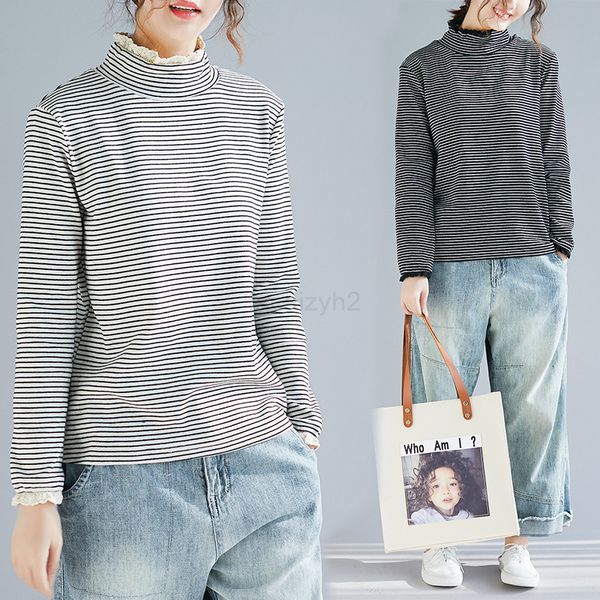 striped women's sz28 t-shirt new women's large size autumn clothes suitable for 50-100kg weight turtleneck lace long-sleeved botto, White
striped women's sz28 t-shirt new women's large size autumn clothes suitable for 50-100kg weight turtleneck lace long-sleeved botto, White