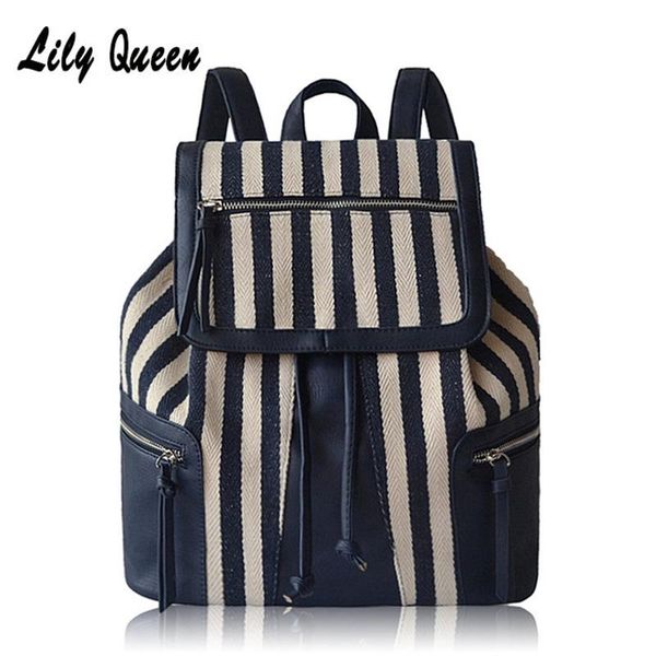 backpack lily queen stripe women canvas large capacity bag drawstring rucksack teenger school bags
backpack lily queen stripe women canvas large capacity bag drawstring rucksack teenger school bags