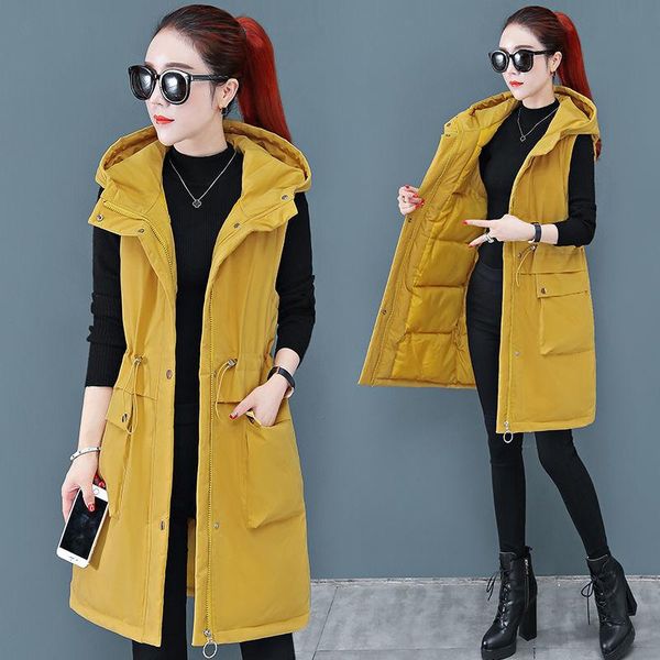 women's vests 2021 winter fashion slim fit long vest women thicken cotton padded sleeveless hooded jacket waistcoat y148, Black;white
women's vests 2021 winter fashion slim fit long vest women thicken cotton padded sleeveless hooded jacket waistcoat y148, Black;white