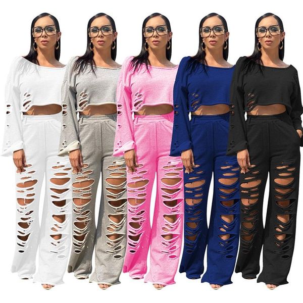 women's tracksuits 2021 casual cotton solid color ripped flared pants sweater suit, Gray
women's tracksuits 2021 casual cotton solid color ripped flared pants sweater suit, Gray