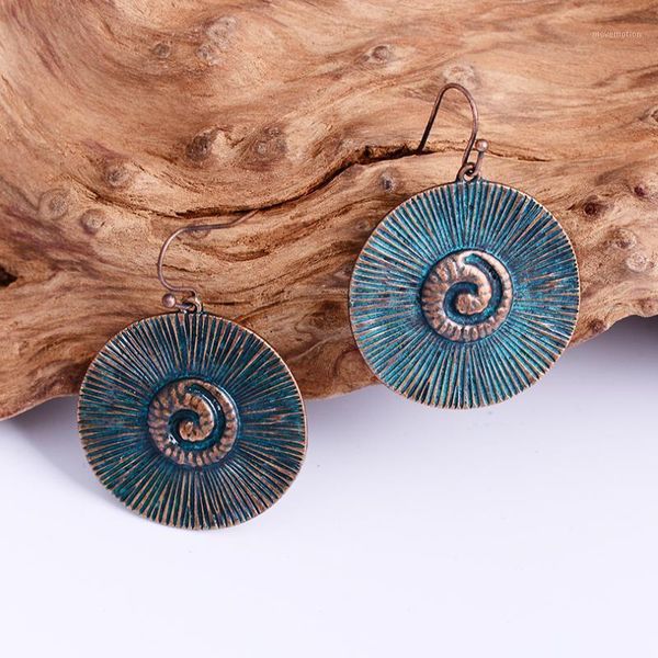 2020 design retro blue round spiral earring for women bohemian antique cooper drop earings chic ear jewelry, Silver
2020 design retro blue round spiral earring for women bohemian antique cooper drop earings chic ear jewelry, Silver