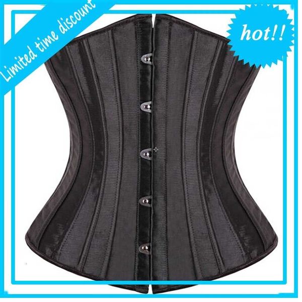 women waist x corsets 28 steel boned bustiers corset underbust satin body lingerie cincher, Black;white
women waist x corsets 28 steel boned bustiers corset underbust satin body lingerie cincher, Black;white