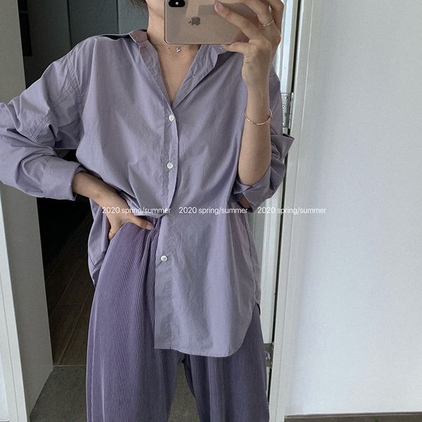 2021 new korean color purple long sleeve shirt chiffon blouses turn down collar women and blouse (r98147) ibyz, White
2021 new korean color purple long sleeve shirt chiffon blouses turn down collar women and blouse (r98147) ibyz, White