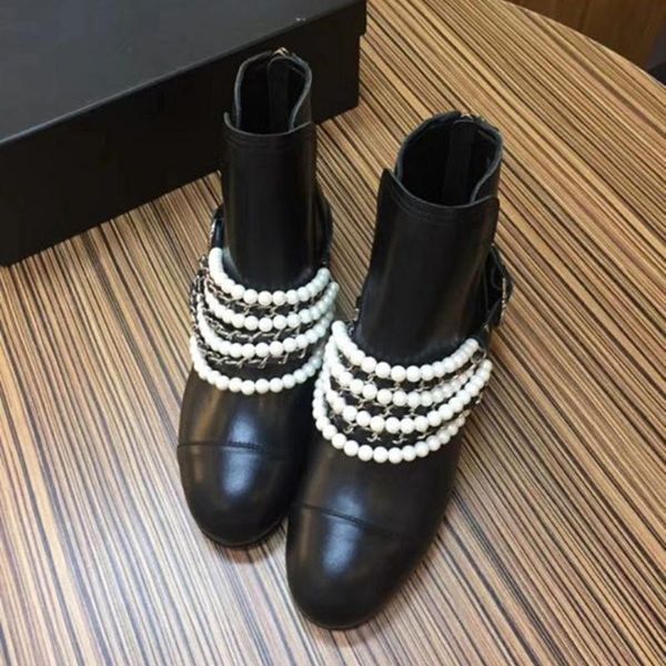 winter women's boots string bead design flats boots genuine leather women's round toe zipper ankle size 35-40, Black
winter women's boots string bead design flats boots genuine leather women's round toe zipper ankle size 35-40, Black
