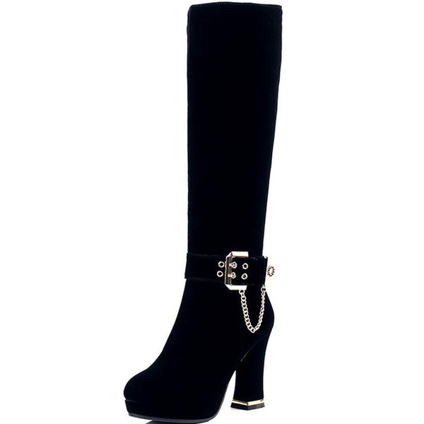 nasbavi new style contracted tide girl boots woman british style belt buckle metal decoration boots winter high-heeled shoes, Black
nasbavi new style contracted tide girl boots woman british style belt buckle metal decoration boots winter high-heeled shoes, Black