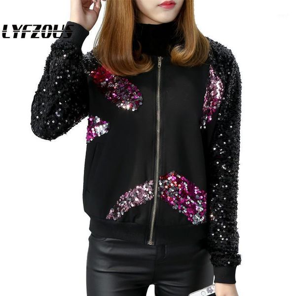 women's jackets fashion sequins bomber womens autumn slim basic jacket outerwear shiny clothes casaco feminino1, Black;brown
women's jackets fashion sequins bomber womens autumn slim basic jacket outerwear shiny clothes casaco feminino1, Black;brown