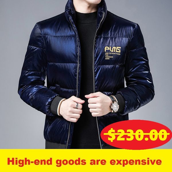 2020 new white duck down men's down jacket stand collar trend handsome shiny thick warm winter jacket, Black
2020 new white duck down men's down jacket stand collar trend handsome shiny thick warm winter jacket, Black