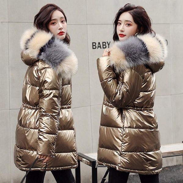 women's down & parkas fashion bubble coat winter big fur collar glossy long jacket waterproof female puffer mujer 2021, Black
women's down & parkas fashion bubble coat winter big fur collar glossy long jacket waterproof female puffer mujer 2021, Black