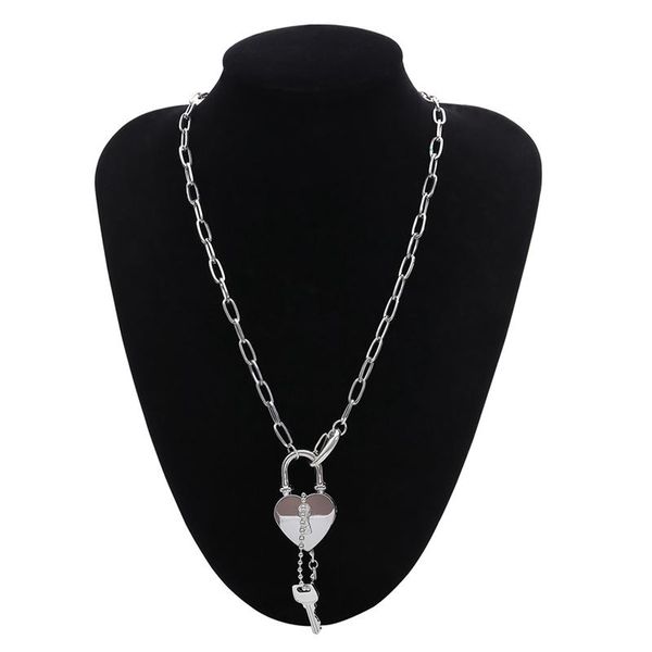 fashion heart key lock necklace punk link chain padlock pendant necklace hiphop women men fashion gothic jewelry, Silver
fashion heart key lock necklace punk link chain padlock pendant necklace hiphop women men fashion gothic jewelry, Silver