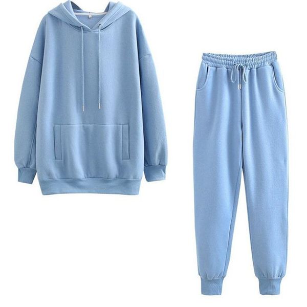 two piece set tracksuit for women oversized hooded with big pocket long sleeve hoodie sport pants lady suit, White
two piece set tracksuit for women oversized hooded with big pocket long sleeve hoodie sport pants lady suit, White
