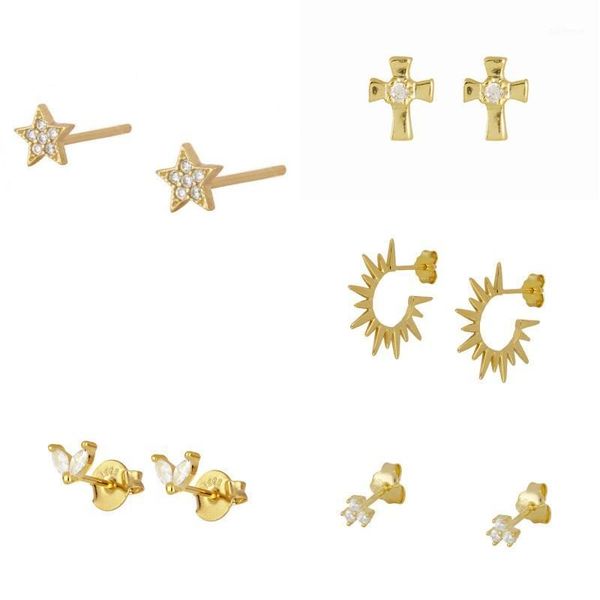 2pcs cute women small mini stud earrings 925 sterling silver stud earrings fine jewelry for girl wedding birthday gift1, Golden;silver
2pcs cute women small mini stud earrings 925 sterling silver stud earrings fine jewelry for girl wedding birthday gift1, Golden;silver