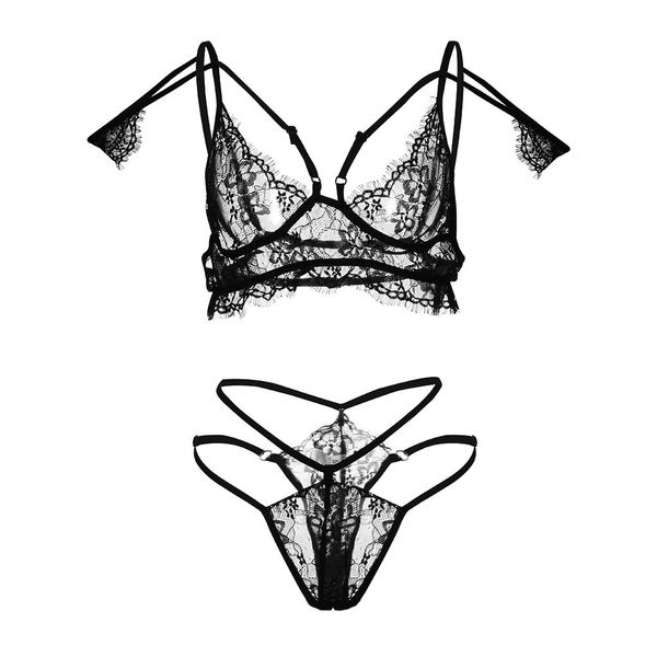 women sleepwear lace panties g-string bra transparent womens underwear lingerie set langeri, Black;white
women sleepwear lace panties g-string bra transparent womens underwear lingerie set langeri, Black;white