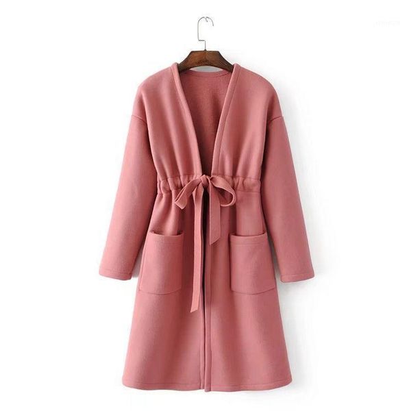 new slim long wool blend ladies coat v-neck solid women's jacket belt pockets korean womens fashion coat1, Black
new slim long wool blend ladies coat v-neck solid women's jacket belt pockets korean womens fashion coat1, Black