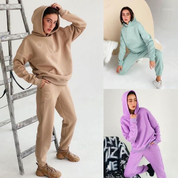 2 pieces set women tracksuit hooded solid chic jumper + jogging pants pullover hoody set knitted outwear female clothes1, Gray
2 pieces set women tracksuit hooded solid chic jumper + jogging pants pullover hoody set knitted outwear female clothes1, Gray