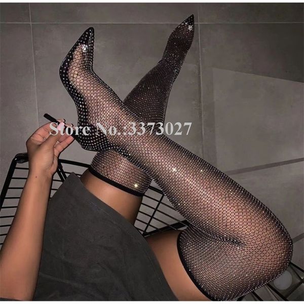 new bling crystal thigh high boots women pointed toe stiletto heel over the knee long boots lady fashion banquet short boot y200723, Black
new bling crystal thigh high boots women pointed toe stiletto heel over the knee long boots lady fashion banquet short boot y200723, Black