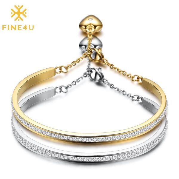 FINE4U B526 Elegant Design Sparkling Cubic Zirconia CZ Adjustable Bracelets for Women, Black
FINE4U B526 Elegant Design Sparkling Cubic Zirconia CZ Adjustable Bracelets for Women, Black