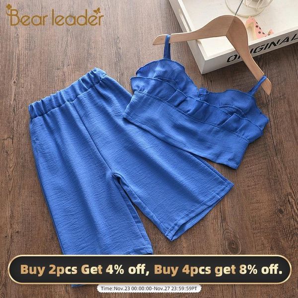 bear leader girl set sling with long pant summer children's clothing girls suit button solid color kids set outfits 201126, White
bear leader girl set sling with long pant summer children's clothing girls suit button solid color kids set outfits 201126, White