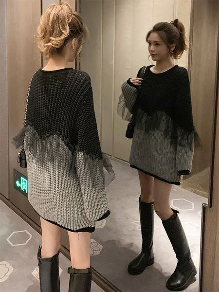 autumn winter new lace stitching knitted bottoming shirt, contrasting color wool t-shirt, middle and long fashionable clothes for female
autumn winter new lace stitching knitted bottoming shirt, contrasting color wool t-shirt, middle and long fashionable clothes for female