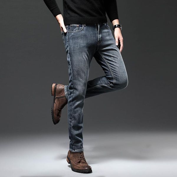 men's jeans mens winter fleece classic stretch warm flannel denim pants elastic male designer trousers 40, Blue
men's jeans mens winter fleece classic stretch warm flannel denim pants elastic male designer trousers 40, Blue