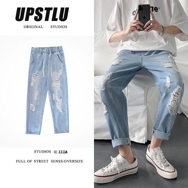 summer ripped straight jeans men's fashion solid color retro hole jeans men streetwear loose hip hop denim pants mens s-2xl, Blue
summer ripped straight jeans men's fashion solid color retro hole jeans men streetwear loose hip hop denim pants mens s-2xl, Blue