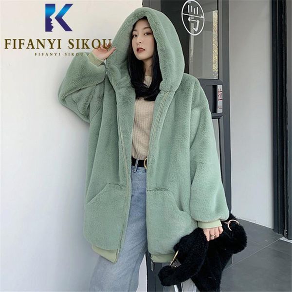 women's fur & faux jacket women winter coat luxury fashion hooded thick warm loose plush coats female, Black
women's fur & faux jacket women winter coat luxury fashion hooded thick warm loose plush coats female, Black