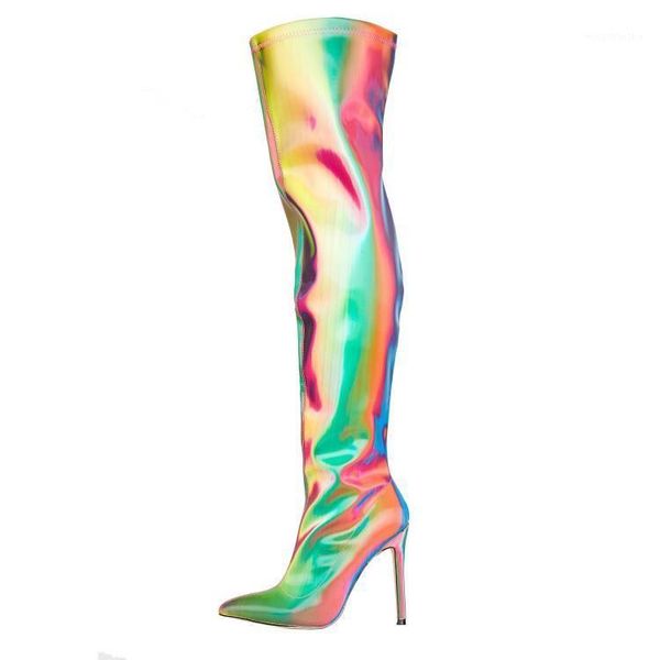 boots glitter laser color intrigue multi leather thigh pointed toe thin heels dance stage over the knee long boots1, Black
boots glitter laser color intrigue multi leather thigh pointed toe thin heels dance stage over the knee long boots1, Black