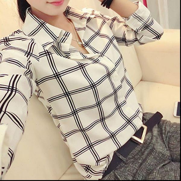 new fashion womens clothing womens long sleeve white shirts plaids pattern lapel casual blouse drop shipping
new fashion womens clothing womens long sleeve white shirts plaids pattern lapel casual blouse drop shipping