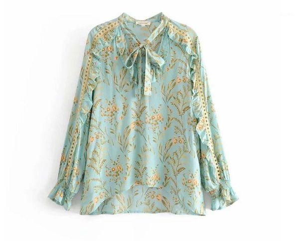 hcbless 2019 summer new women's shirt turquoise positioning printing hollow tie with ruffled, White
hcbless 2019 summer new women's shirt turquoise positioning printing hollow tie with ruffled, White