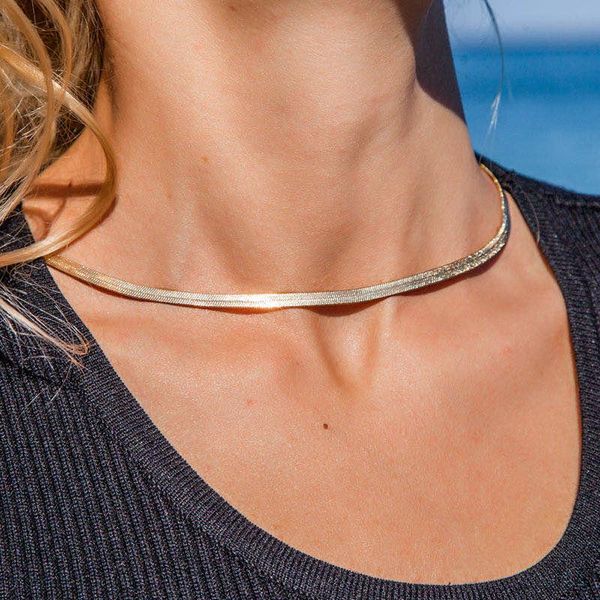 charm necklace for women snake chain choker necklace stainless steel gold silver color flat herringbone chokers link for girls
charm necklace for women snake chain choker necklace stainless steel gold silver color flat herringbone chokers link for girls