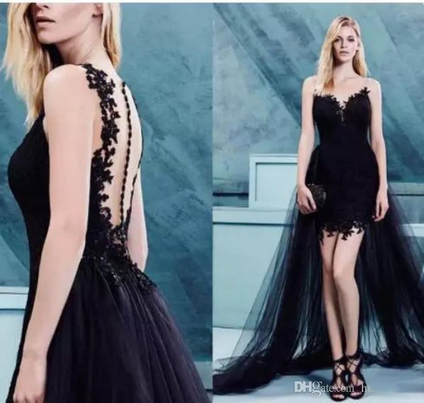 black prom dresses lace applique sweetheart neck illusion back detachable train party gowns custom made evening dress vestido de festa, Black;red
black prom dresses lace applique sweetheart neck illusion back detachable train party gowns custom made evening dress vestido de festa, Black;red