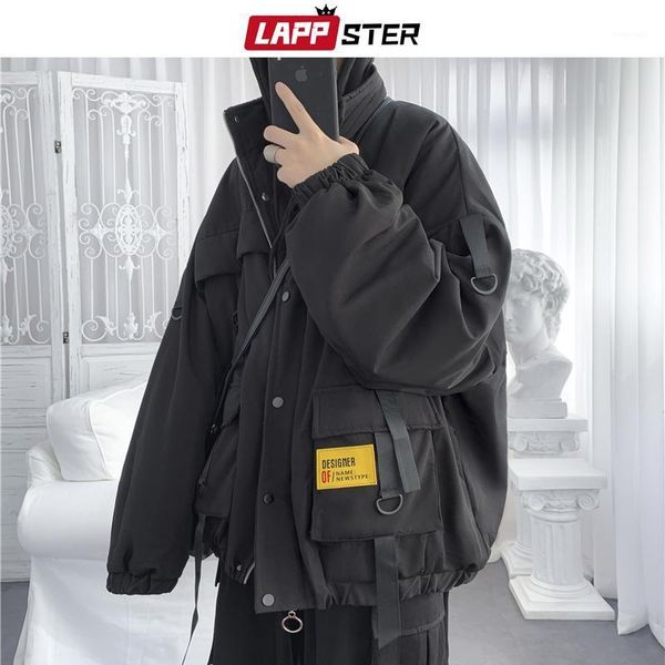 lappster men thick streetwear cargo puffer jacket 2020 mens ribbons hip hop winter jackets and coats male korean fashions parkas1, Black
lappster men thick streetwear cargo puffer jacket 2020 mens ribbons hip hop winter jackets and coats male korean fashions parkas1, Black