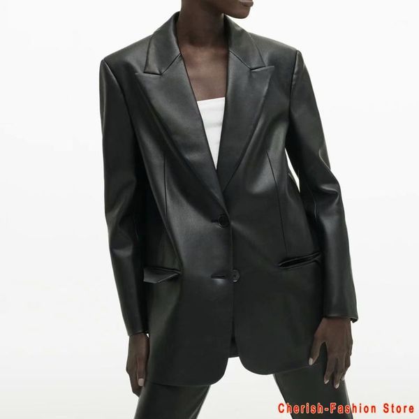 2020 long pu faux leather blazers women leather jacket coat brand new women's jackets outerwear ladies coats female suit1, Black
2020 long pu faux leather blazers women leather jacket coat brand new women's jackets outerwear ladies coats female suit1, Black