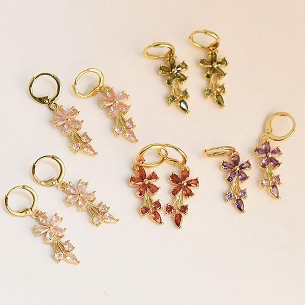 dangle & chandelier pear shaped crystal color earrings flower drop 5 colors inlay zircon pendant christmas woman jewelry gift, Silver
dangle & chandelier pear shaped crystal color earrings flower drop 5 colors inlay zircon pendant christmas woman jewelry gift, Silver