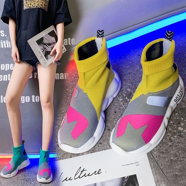 spring boots shoes woman flats 2019 sock elastic lightweight shoes casual female colorful knit sock summer mix color shoes t200425, Black
spring boots shoes woman flats 2019 sock elastic lightweight shoes casual female colorful knit sock summer mix color shoes t200425, Black